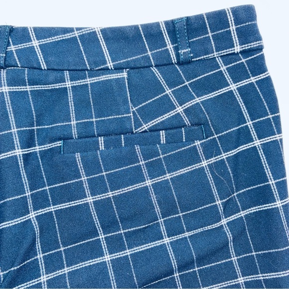 Banana Republic Sloan Fit Sz 10 Slim Ankle Navy White Plaid Preppy - Picture 6 of 8